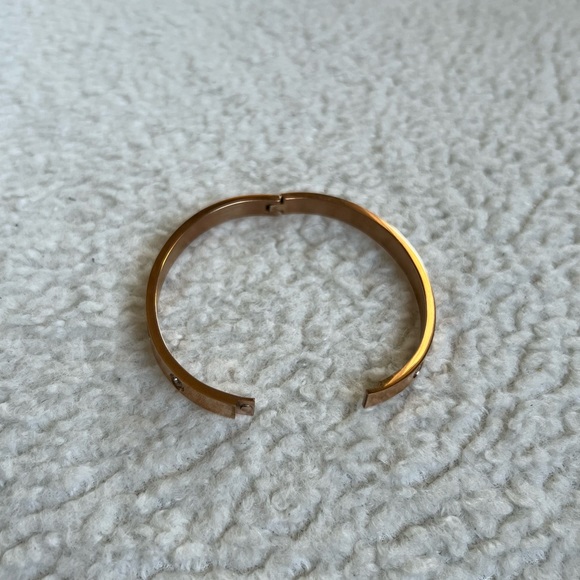 Stainless Steel RoseGold Love Bracelet with Crystals - Picture 8 of 9